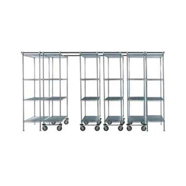 Nexel Space-Trac, 6 Unit, Poly-Z-Brite High Density Shelving, 72inW x 21inD x 88inH, 14ft Length B2177911 - main